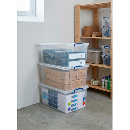 Really Useful Box Aufbewahrungsboxen 3x 62 l transparent 44,0 x 69,5 x 28,7 cm, 3 St