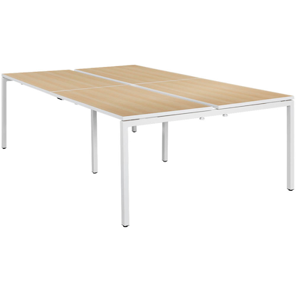 Artikelbild 12 für PAPERFLOW easyDesk Doppelschreibtisch buche rechteckig, 4-Fuß-Gestell weiß 320,0 x 166,0 cm, Artikelnummer 527940