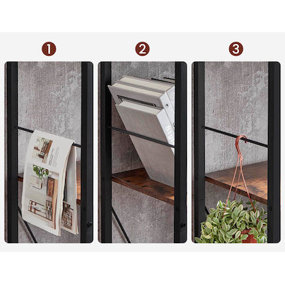 Artikelbild 8 für VASAGLE Bücherregal braun, schwarz 74,0 x 30,0 x 150,0 cm, Artikelnummer 290089