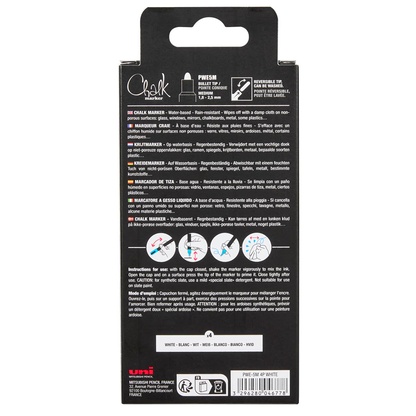 Artikelbild 4 für uni-ball Chalk PWE-5M Kreidemarker weiß 1,0 - 2,0 mm, 4 St., Artikelnummer 443293