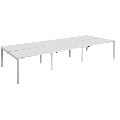 Artikelbild für PAPERFLOW easyDesk Doppelschreibtisch weiß rechteckig, 4-Fuß-Gestell weiß 360,0 x 166,0 cm, Artikelnummer 527958