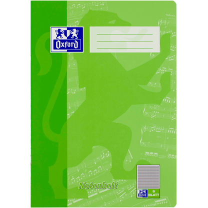 Artikelbild 3 für OXFORD Notenheft Lineatur 14 Notenlineatur mit Hilfslinien DIN A4 ohne Rand, 8 Blatt, Artikelnummer 884440