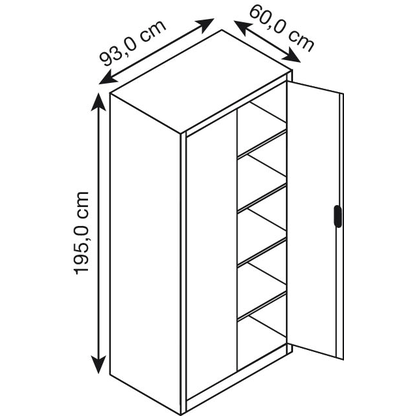 Artikelbild 2 für CP Stahlschrank 8922-00 S10551 lichtgrau 93,0 x 60,0 x 195,0 cm, aufgebaut, Artikelnummer 415568
