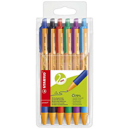 Artikelbild 24 für STABILO Kugelschreiber pointball orange/weiß, Schreibfarbe: farbsortiert, 6 St., Artikelnummer 603837