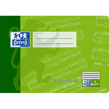 Artikelbild 2 für OXFORD Notenheft ohne Hilfslinien Lineatur 14 Notenlineatur DIN A5 ohne Rand, 8 Blatt, Artikelnummer 884472