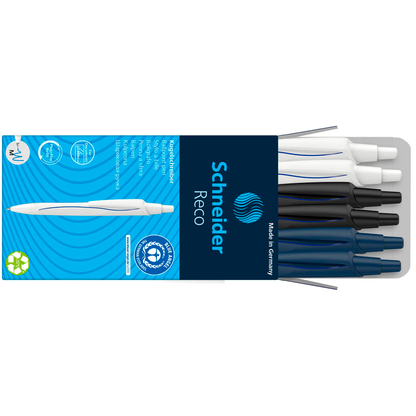 Artikelbild 3 für Schneider Kugelschreiber Reco farbsortiert, Schreibfarbe: blau, 6 St., Artikelnummer 269334