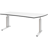 Artikelbild 1 für röhr Imperia höhenverstellbarer Schreibtisch weiß Trapezform, C-Fuß-Gestell weiß 180,0 x 80,0/100,0 cm, Artikelnummer 753042