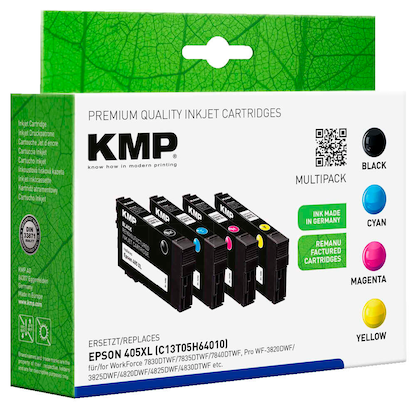 Artikelbild 2 für KMP schwarz, cyan, magenta, gelb Druckerpatronen kompatibel zu EPSON 405XL BK/C/M/Y, 4er-Set, Artikelnummer 260648