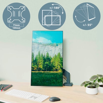 Artikelbild 10 für LEITZ Laptop-Monitor-Halterung Ergo 65380089 dunkelgrau für 1 Monitor und 1 Laptop, Tischklemme, Artikelnummer 103749