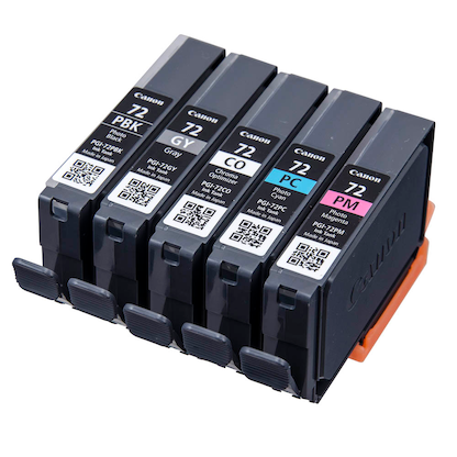 Artikelbild 3 für Canon PGI-72 PBK/GY/PM/PC/CO schwarz, grau, foto magenta, foto cyan, Chroma Optimizer Druckerpatronen, 5er-Set, Artikelnummer 174040