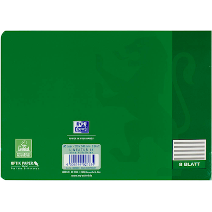 Artikelbild 4 für OXFORD Notenheft ohne Hilfslinien Lineatur 14 Notenlineatur DIN A5 ohne Rand, 8 Blatt, Artikelnummer 884472