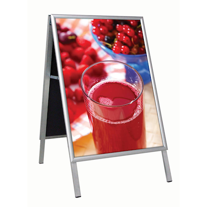 Artikelbild für update displays Kundenstopper silber DIN A2 2 Fächer, Artikelnummer 646657