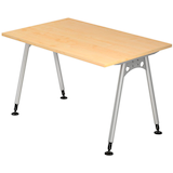 Artikelbild 1 für HAMMERBACHER AS12 höhenverstellbarer Schreibtisch ahorn rechteckig, A-Fuß-Gestell silber 120,0 x 80,0 cm, Artikelnummer 963640