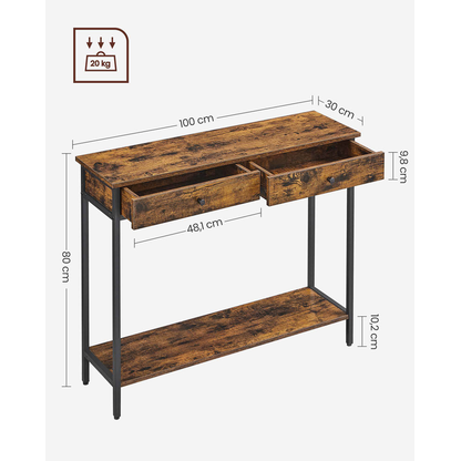 Artikelbild 7 für VASAGLE Konsolentisch braun 100,0 x 30,0 x 80,0 cm, Artikelnummer 290029