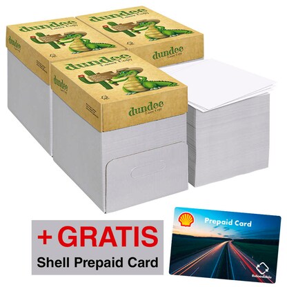 Artikelbild 3 für AKTION: dundee Kopierpapier Laser Copy DIN A4 80 g/qm 4x 2.500 Blatt + GRATIS Shell Prepaid Card zum Tanken & Einkaufen 25€, Artikelnummer 735948