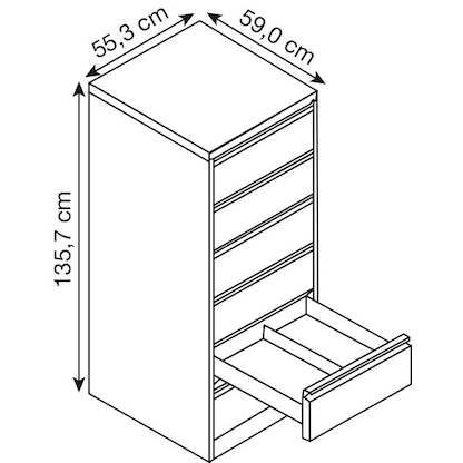Artikelbild 2 für CP Acurado Karteischrank lichtgrau 6 Schubladen 55,3 x 59,0 x 135,7 cm, Artikelnummer 826941