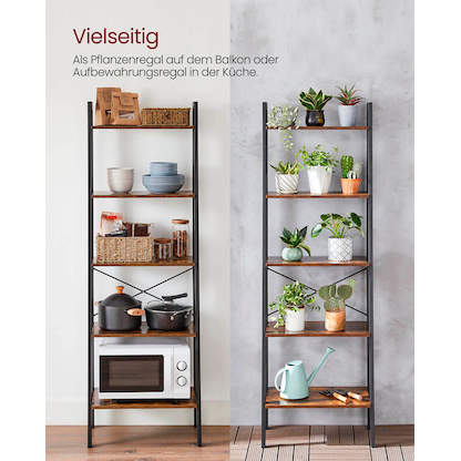 Artikelbild 5 für VASAGLE Bücherregal braun, schwarz 56,0 x 32,0 x 172,0 cm, Artikelnummer 262834