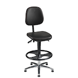 Artikelbild 1 für meychair Arbeitsdrehstuhl WF-H-KL-FR3-ALU schwarz Kunstleder, Artikelnummer 924001