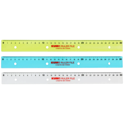 Artikelbild 2 für KUM Lineal 30,0 cm, grün, blau, transparent, Artikelnummer 650669