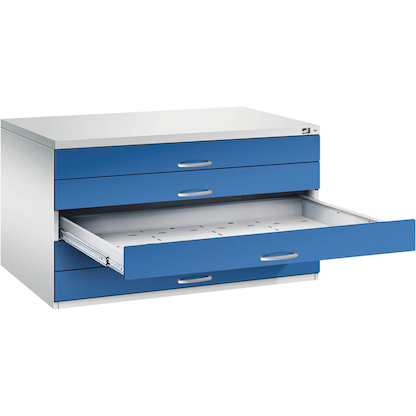 Artikelbild für CP 7200 Planschrank lichtgrau, enzianblau 5 Schubladen 135,0 x 96,0 x 76,0 cm, Artikelnummer 682760
