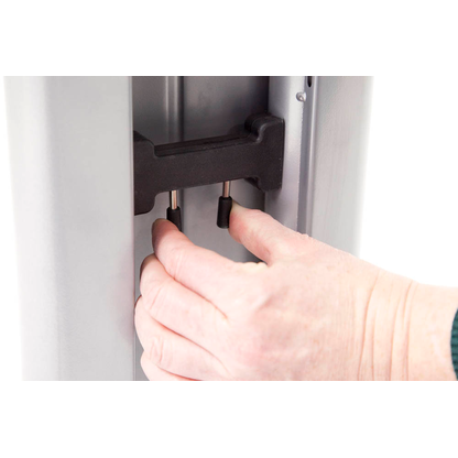 Artikelbild 5 für HAMMERBACHER US12 höhenverstellbarer Schreibtisch nussbaum rechteckig, C-Fuß-Gestell silber 120,0 x 80,0 cm, Artikelnummer 860712