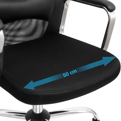 Artikelbild 5 für SONGMICS Bürostuhl, OBN33BK Kunstleder schwarz, Gestell chrom, Artikelnummer 262646