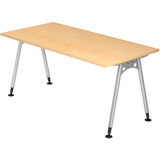 Artikelbild 1 für HAMMERBACHER AS16 höhenverstellbarer Schreibtisch ahorn rechteckig, A-Fuß-Gestell silber 160,0 x 80,0 cm, Artikelnummer 964128
