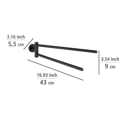 Artikelbild 3 für WENKO Handtuchhalter Bosio schwarz, matt, Artikelnummer 806093