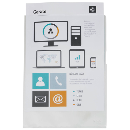 Artikelbild 2 für 100 Esselte Sichthüllen DIN A4 transparent genarbt 0,11 mm, Artikelnummer 844607