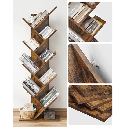 Artikelbild 7 für VASAGLE Bücherregal braun 50,0 x 25,0 x 141,5 cm, Artikelnummer 291457