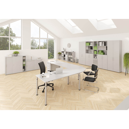 Artikelbild 4 für HAMMERBACHER Schiebetürenschrank Mirakel, V1753S/5/5/BS lichtgrau 2 Fachböden 120,0 x 40,0 x 110,0 cm, Artikelnummer 999797