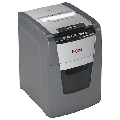 Artikelbild 6 für Rexel Optimum AutoFeed+ 100M Aktenvernichter mit Partikelschnitt P-5, 2 x 15 mm, bis 100 Blatt, schwarz, Artikelnummer 267371