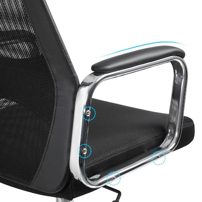 Artikelbild 9 für SONGMICS Bürostuhl, OBN33BK Kunstleder schwarz, Gestell chrom, Artikelnummer 262646