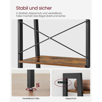 Artikelbild 9 für VASAGLE Bücherregal braun, schwarz 56,0 x 32,0 x 172,0 cm, Artikelnummer 262834