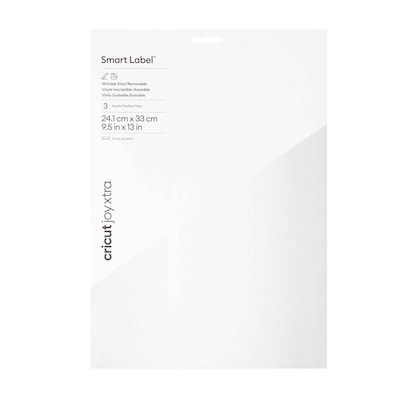 Artikelbild für cricut™ Joy Xtra Smart Label beschreibbare Vinylfolie wiederablösbar weiß 24,1 x 33,0 cm, 3 St., Artikelnummer 300077