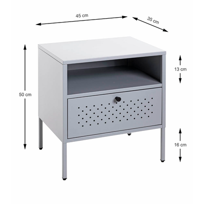 Artikelbild 2 für HAKU Möbel Konsole Nachttisch Metall grau 45,0 x 35,0 x 50,0 cm, Artikelnummer 340057