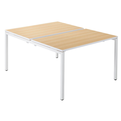 Artikelbild für PAPERFLOW easyDesk Doppelschreibtisch buche rechteckig, 4-Fuß-Gestell weiß 120,0 x 166,0 cm, Artikelnummer 527782