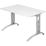Artikelbild 1 für HAMMERBACHER FS12 höhenverstellbarer Schreibtisch weiß rechteckig, C-Fuß-Gestell silber 120,0 x 80,0 cm, Artikelnummer 866710