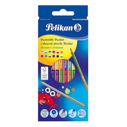 Artikelbild 11 für Pelikan Bicolor Buntstifte farbsortiert, 12 St., Artikelnummer 402257