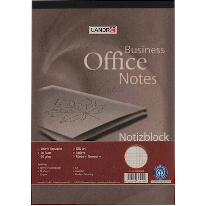 Artikelbild 6 für LANDRÉ® Notizblock Recycling DIN A4 kariert, Artikelnummer 298154