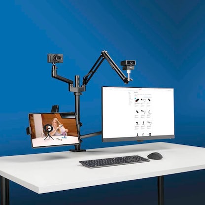 Artikelbild 10 für hama Monitor-Halterung 00004663 schwarz für 2 Monitore, Tischklemme, Artikelnummer 388118