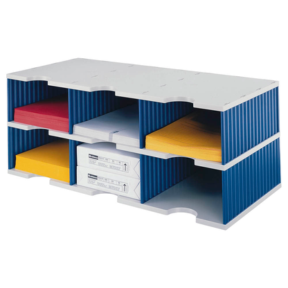 Artikelbild 9 für styro Sortierstation Styrodoc Jumbo Grundeinheit grau/blau mit 6 Fächer, Artikelnummer 251108