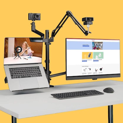 Artikelbild 11 für hama Monitor-Halterung 00004663 schwarz für 2 Monitore, Tischklemme, Artikelnummer 388118