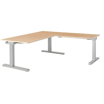 Artikelbild 5 für mauser varitos.c elektrisch höhenverstellbarer Schreibtisch ahorn, alu rechteckig, C-Fuß-Gestell alu 160,0 x 80,0 cm, Artikelnummer 272745