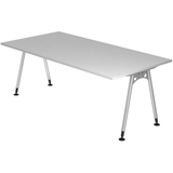 Artikelbild 1 für HAMMERBACHER AS2E höhenverstellbarer Schreibtisch lichtgrau rechteckig, A-Fuß-Gestell silber 200,0 x 100,0 cm, Artikelnummer 963759