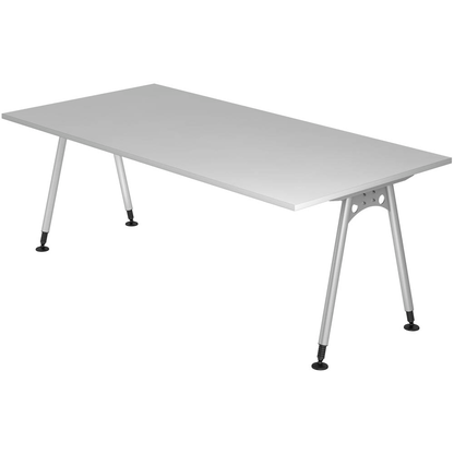 Artikelbild für HAMMERBACHER AS2E höhenverstellbarer Schreibtisch lichtgrau rechteckig, A-Fuß-Gestell silber 200,0 x 100,0 cm, Artikelnummer 963759