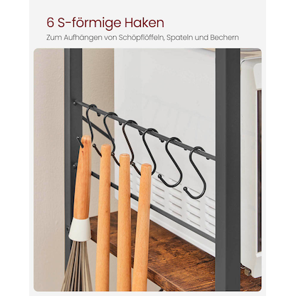 Artikelbild 9 für VASAGLE Küchen-Organizer braun, schwarz 90,0 x 40,0 x 134,0 cm, Artikelnummer 262559