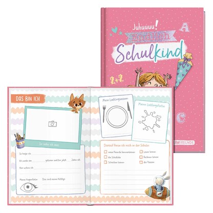 Artikelbild 6 für Häfft® Verlag Freundebuch Endlich Schulkind DIN A5 liniert, rosa Hardcover 48 Seiten, Artikelnummer 590826