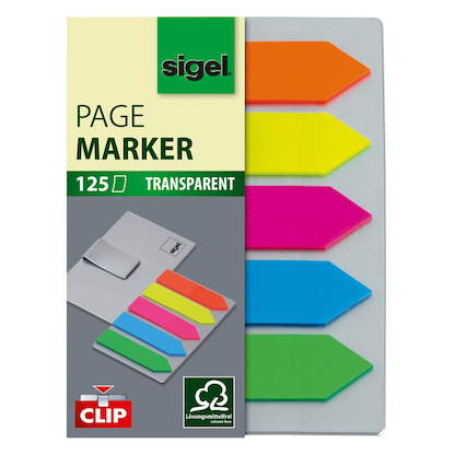 Artikelbild 24 für SIGEL Haftmarker Pfeile mit Clip Haftmarker farbsortiert 5x 25 Streifen, Artikelnummer 353197