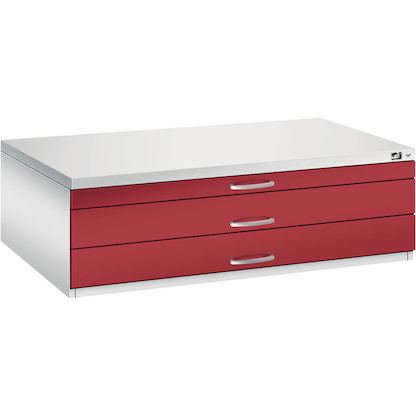 Artikelbild 4 für CP 7200 Planschrank lichtgrau, rubinrot 3 Schubladen 135,0 x 96,0 x 42,0 cm, Artikelnummer 682702